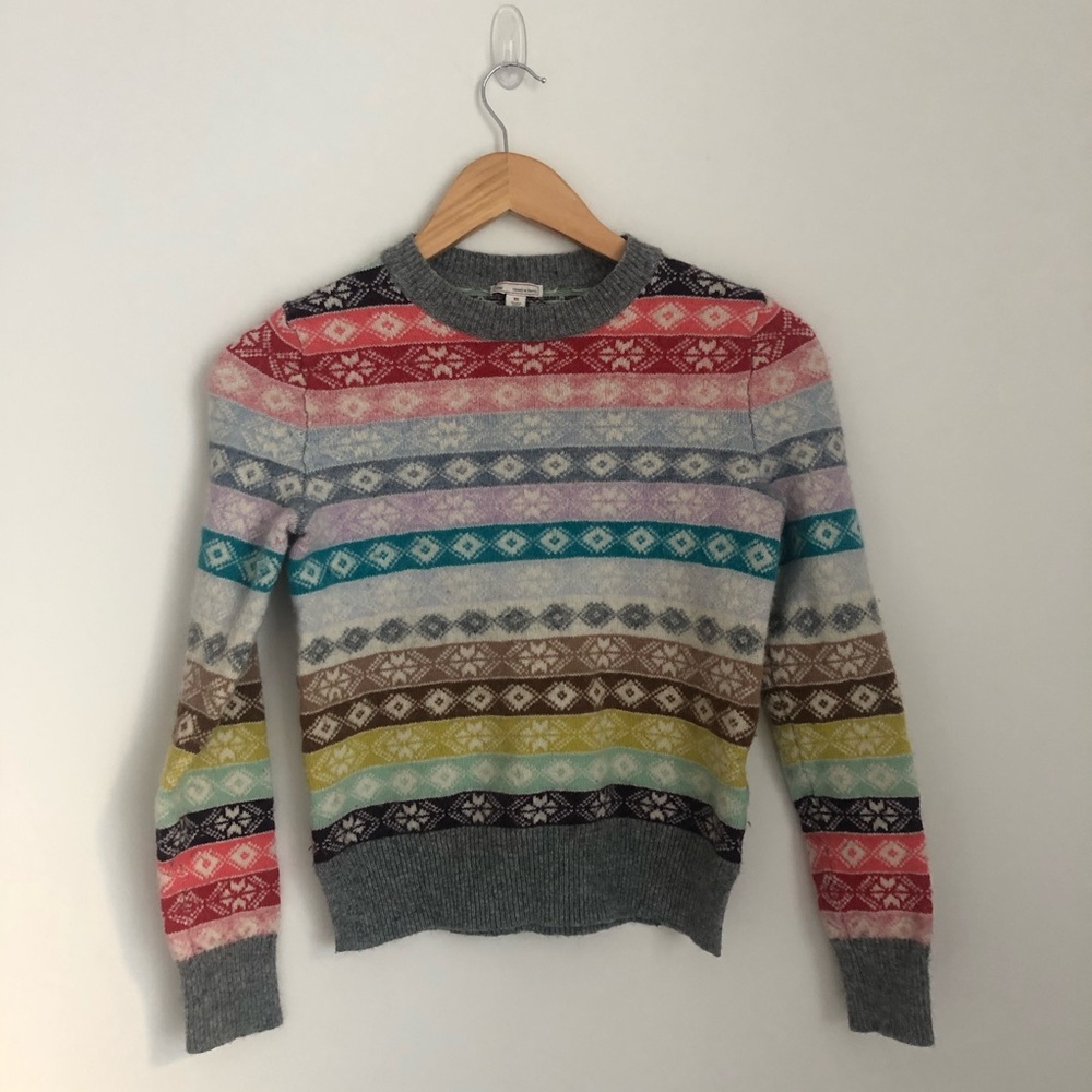 Gap crew neck cropped long sleeve sweater sz XS